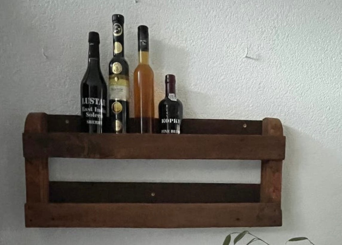 Rustiek houten wandrek | massief hout |  60 cm, Ophalen of Verzenden, Zo goed als nieuw