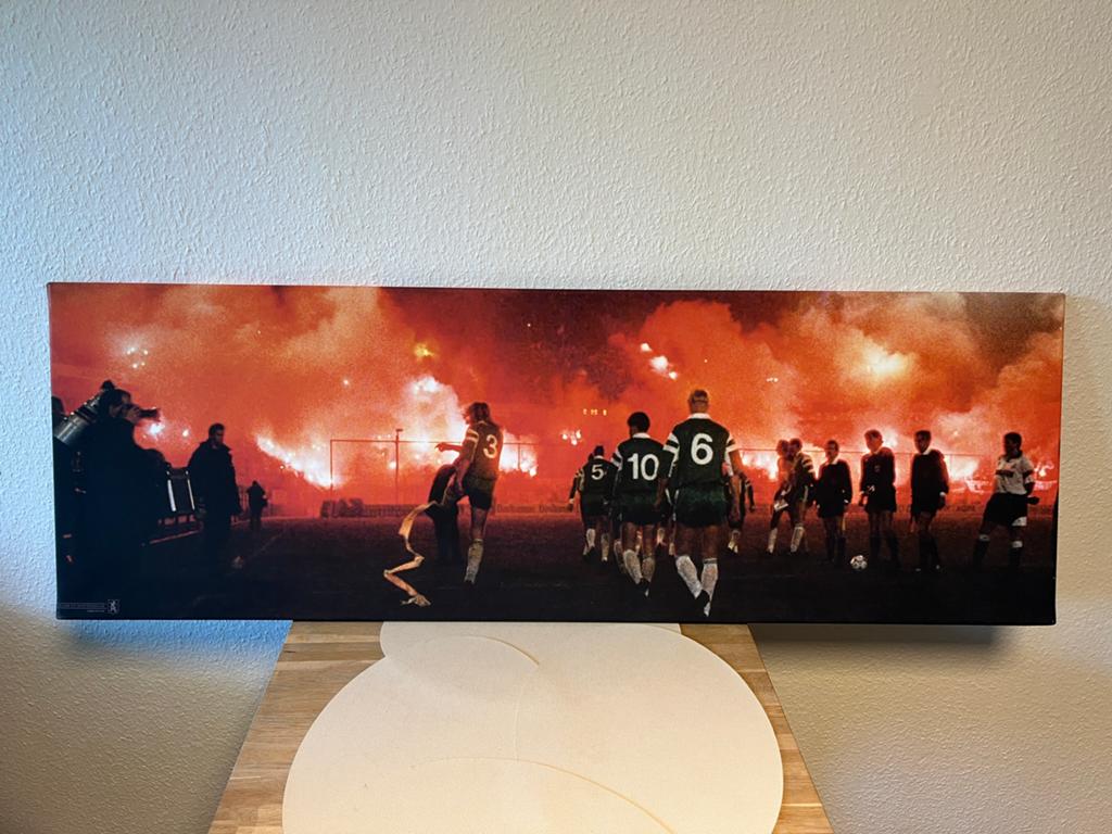 Canvas foto Feyenoord - Tottenham Hotspur 1992, Ophalen, 50 tot 75 cm, 125 cm of meer, Zo goed als nieuw