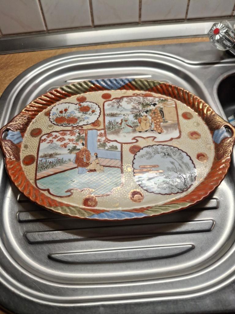 Chinees  dienblad  gaaf doorsnee 38 cm, Ophalen of Verzenden, Zo goed als nieuw, Rond, Metaal