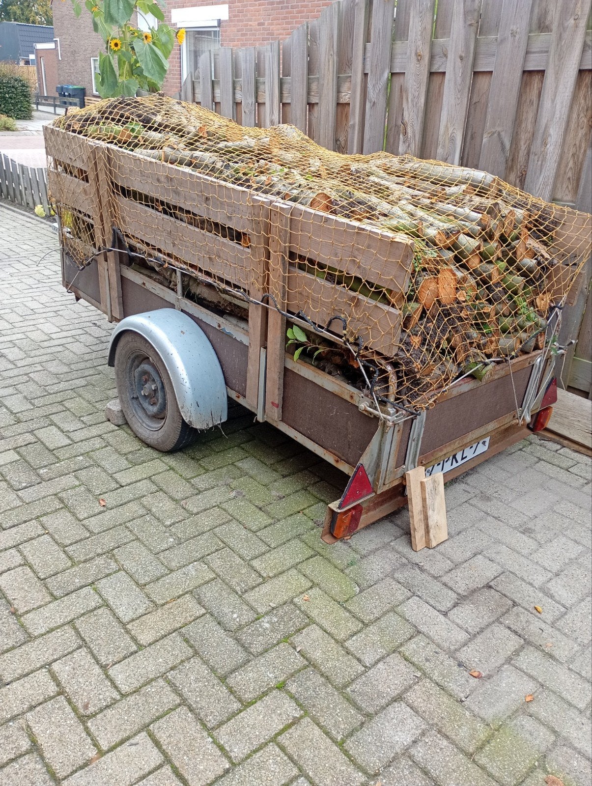 gezaagd appel hout 2 kuub, Tuin en Terras, Minder dan 3 m³, Ophalen of Verzenden