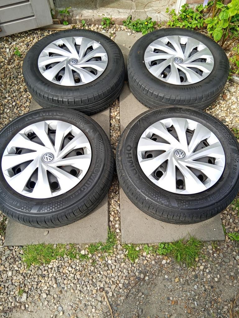 Zgan velgen en banden 5x100, polo, Fox, Fabia, Audi A1, 15 inch, Zomerbanden, 185 mm, Ophalen of Verzenden