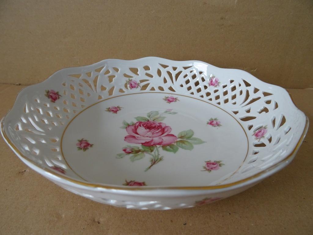 Vintage vergulde porseleinen schaal fruitschaal Bavaria 19cm, Ophalen of Verzenden