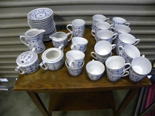 Servies Blauw Saks, Jager, 50-delig, diverse onderdelen, zie, Ophalen of Verzenden, 'T Olde Gre-j, Info@toldegrej.nl, Endepoelstraat 20f Didam