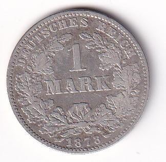 Duitsland 1 Mark 1878 J  Fraai, Verzenden, Duitsland, Losse munt, Zilver