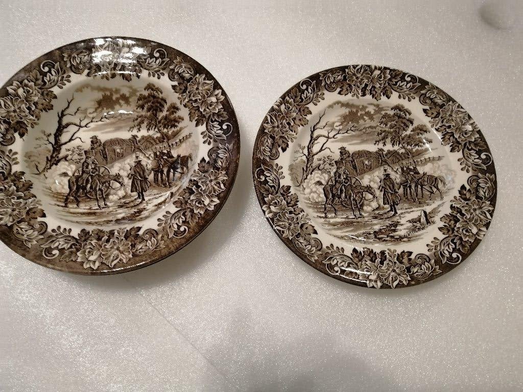 Staffordshire English Ironstone borden, bruin, Antiek en Kunst, Ophalen of Verzenden