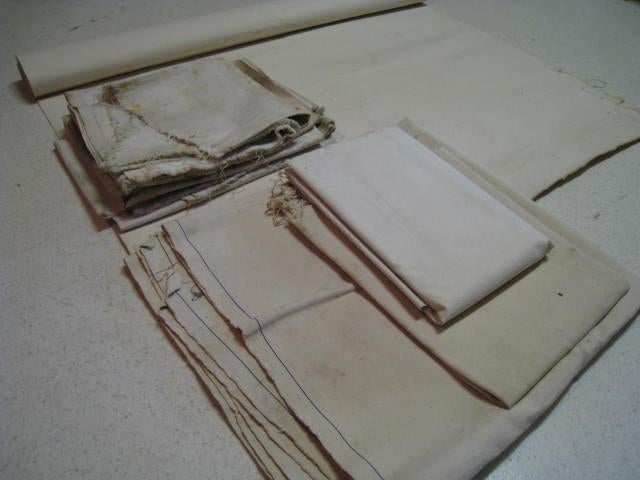 Partij doeken, dikke witte zeildoek, 1 rol + 6 stuks doek, Ophalen of Verzenden, Nieuw, 15 m² of meer, Zeil