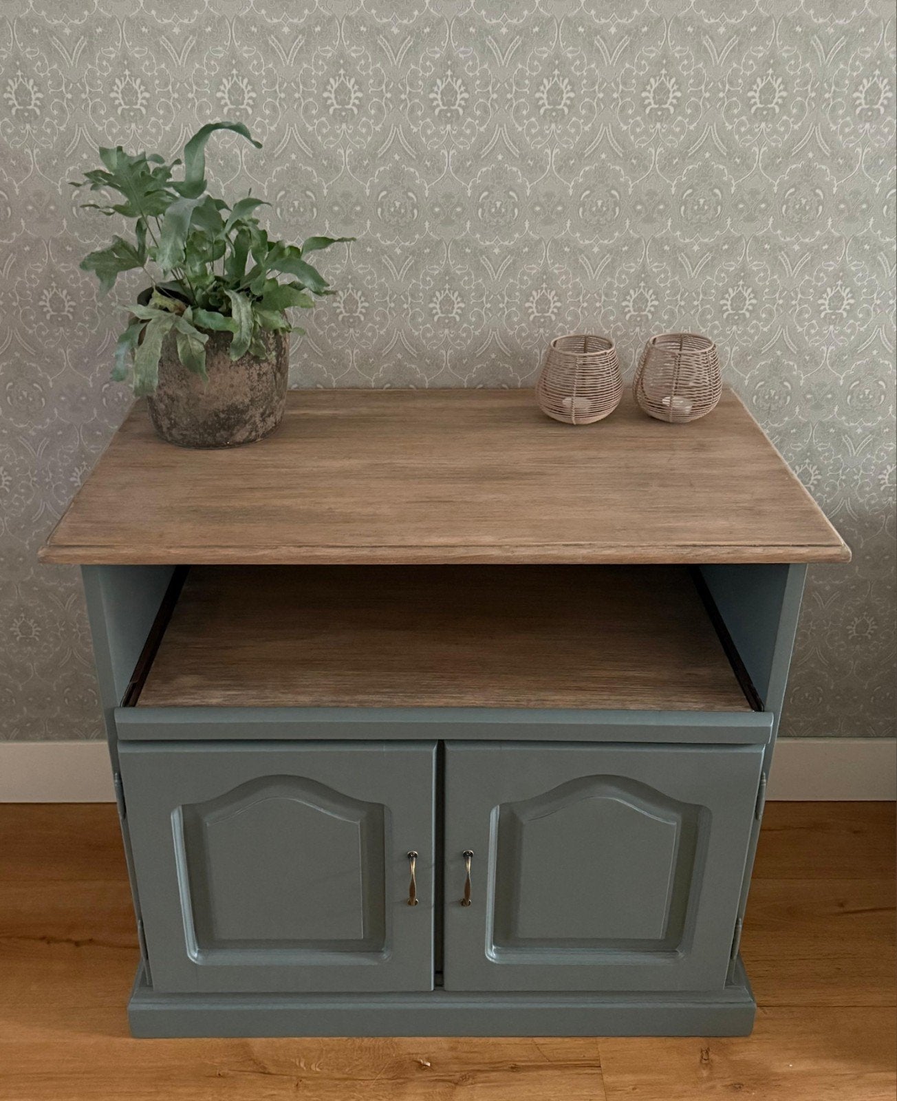Vintage platenspeler kast - retro meubel met LP-opslag, Huis en Inrichting, Ophalen, 25 tot 50 cm, 50 tot 100 cm