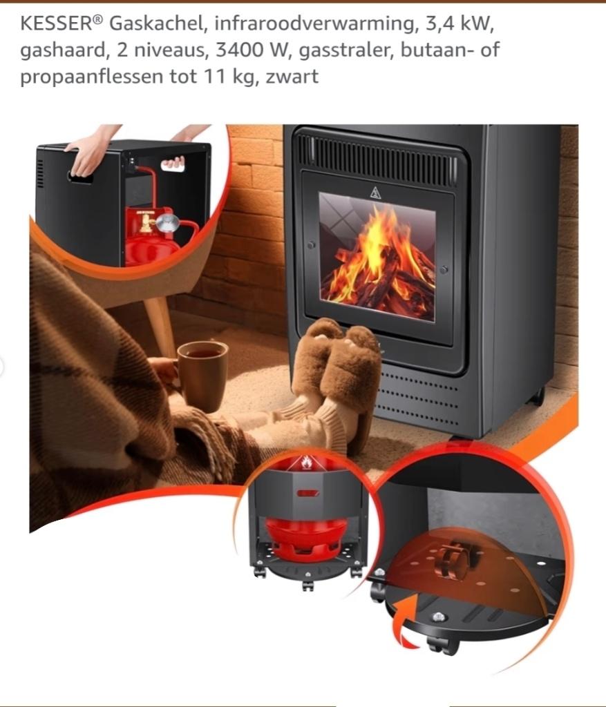 Gaskachel kesser zgn, Ophalen, Gas, Zo goed als nieuw, Vrijstaand