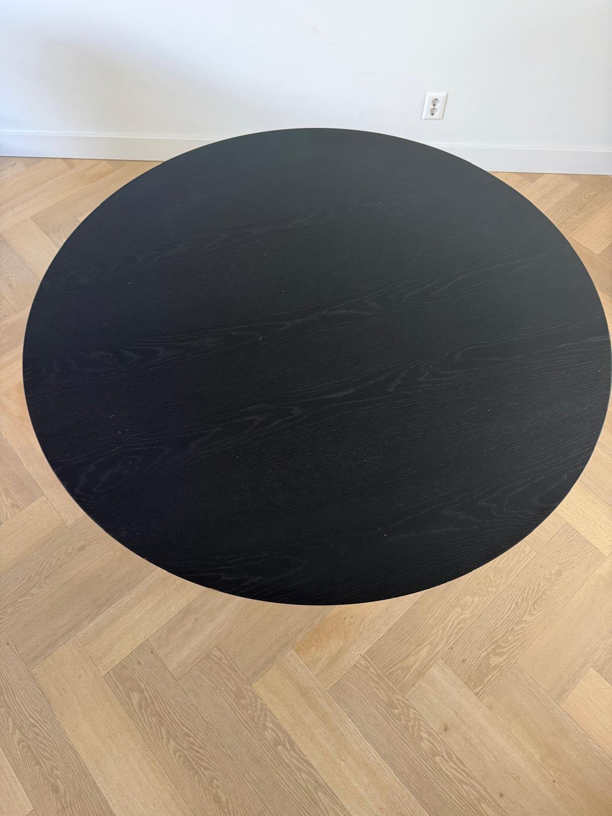 Ronde eettafel / tafel 140 cm zwart eiken, Ophalen, Zo goed als nieuw, 100 tot 150 cm, 100 tot 150 cm