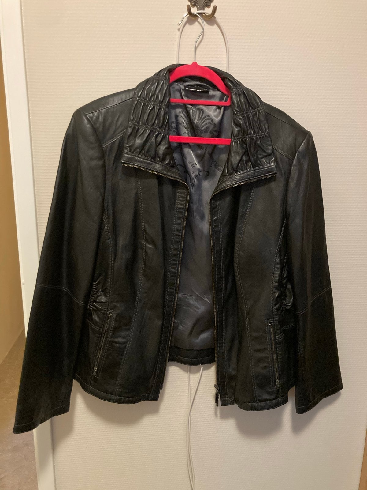 Gerry Weber leren jasje - Zwart - Maat 46, Ophalen of Verzenden, Zo goed als nieuw, Maat 46/48 (XL) of groter, Zwart