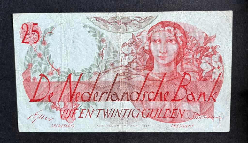 25 gulden 1947, Flora, replacement, Postzegels en Munten, Ophalen, 25 gulden