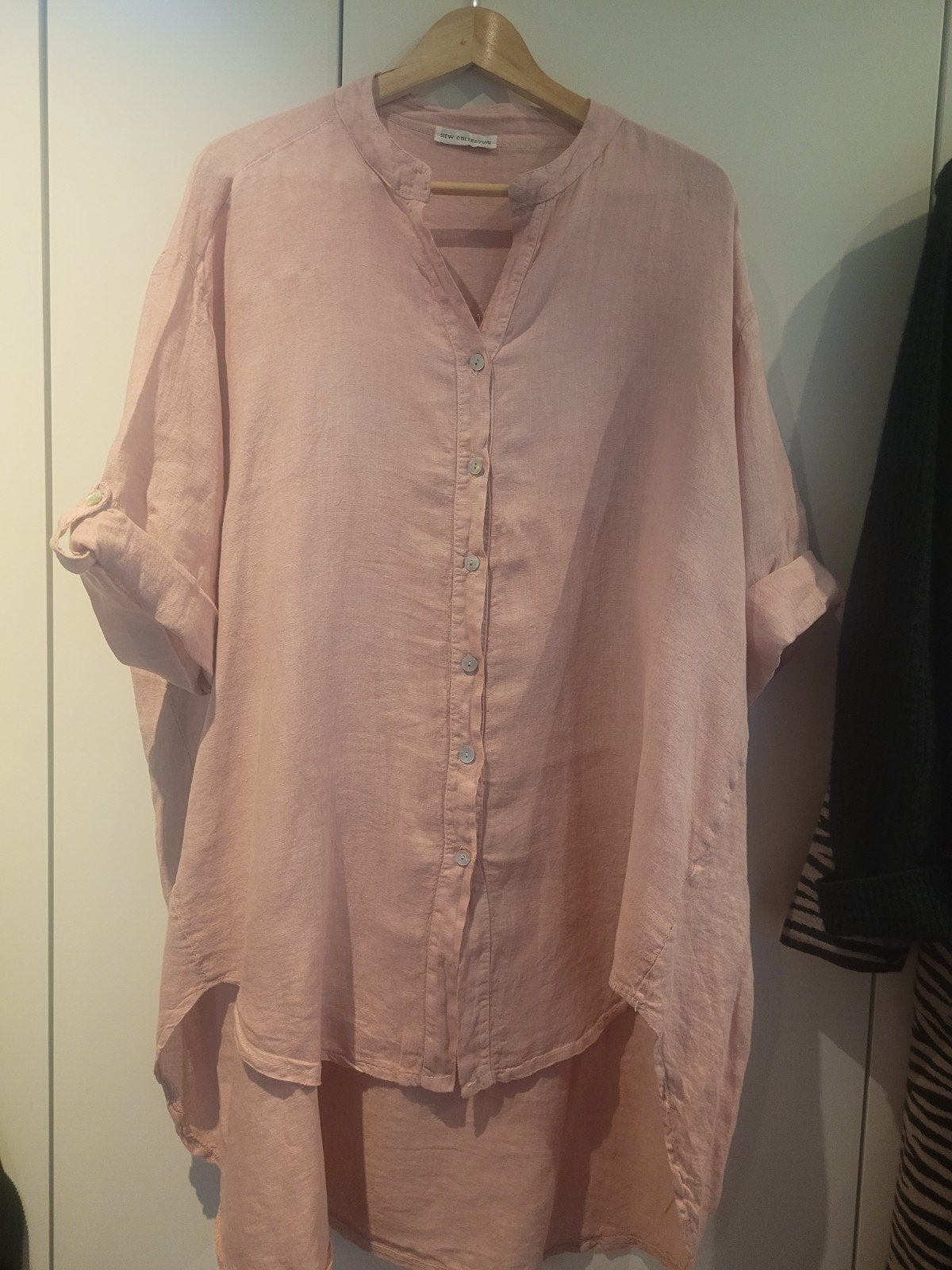 Linnen tuniekblouse - Roze, Maat 46/48 (XL) of groter, Nieuw, Ophalen of Verzenden, Roze