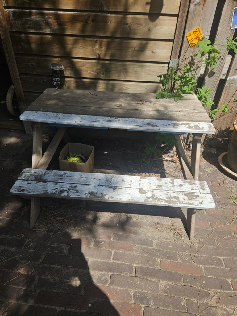 Houten picknicktafel voor peuters - Gebruikt, Ophalen, Gebruikt, Rechthoekig, Hout