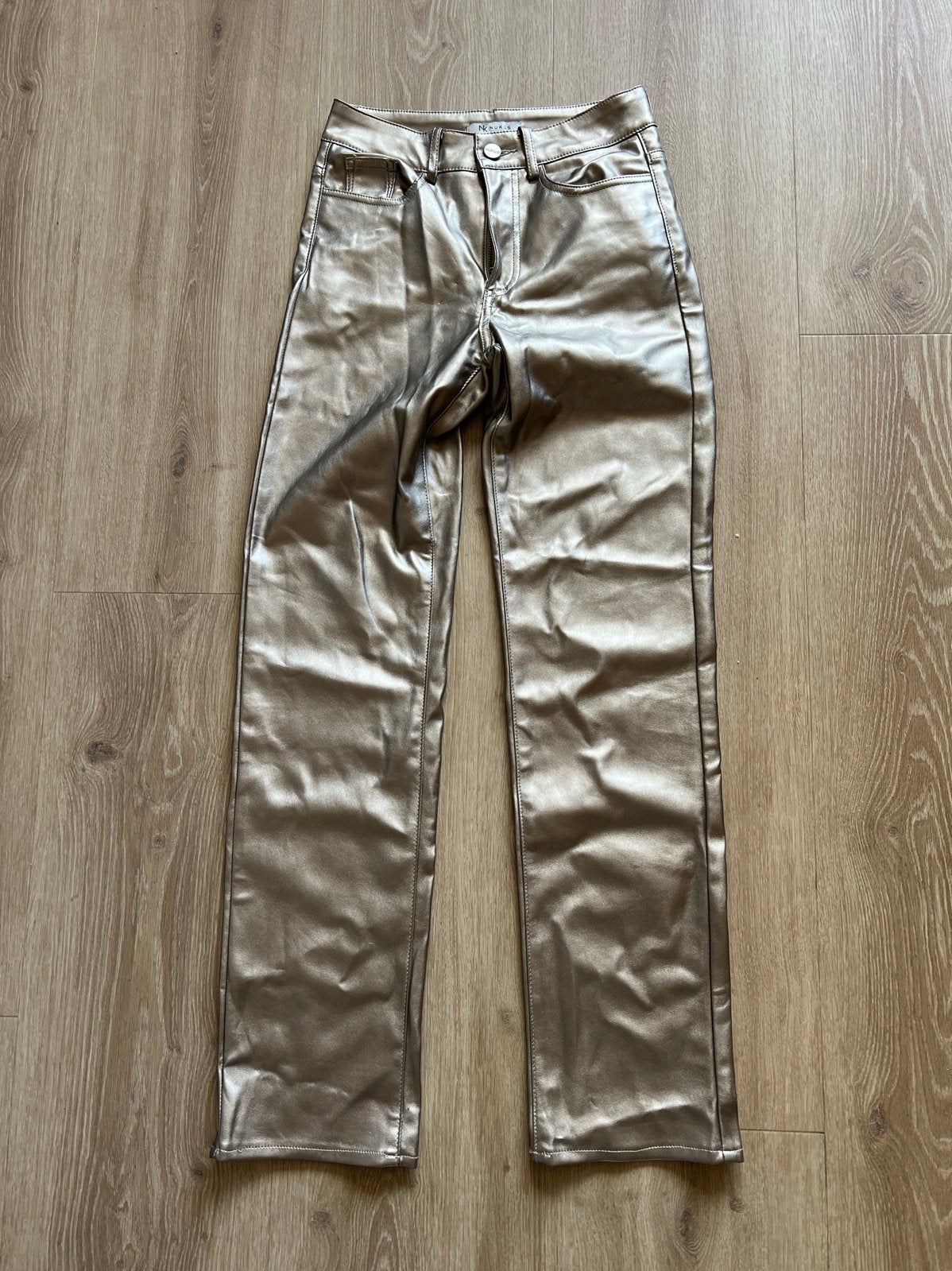 Nukus gouden metallic broek maat XS, Ophalen of Verzenden, Zo goed als nieuw, Maat 34 (XS) of kleiner, Lang