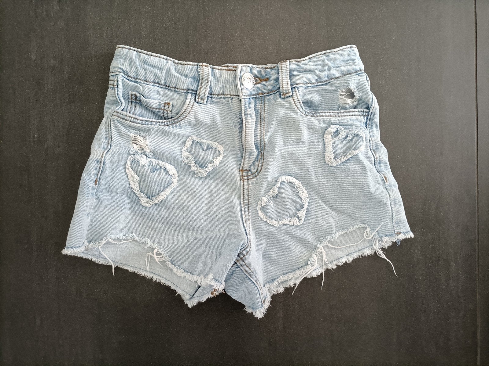 Meisje korte jeansbroek, Kinderen en Baby's, Kinderkleding | Maat 140, Broek, Gebruikt, Meisje, Ophalen of Verzenden