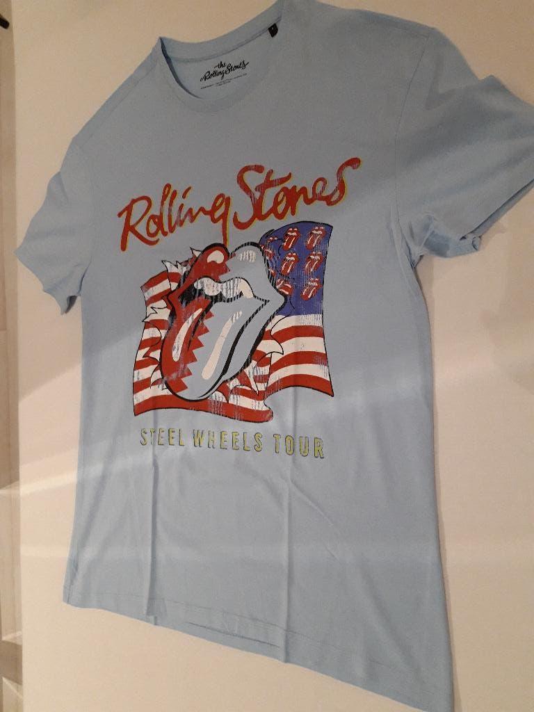 Heren T-shirt The Rolling Stones lichtblauw maat S, Kleding | Heren, T-shirts, Zo goed als nieuw, Maat 46 (S) of kleiner, Rolling Stones