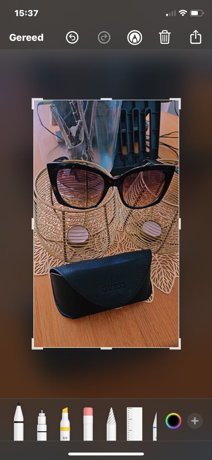 Stijlvolle Guess Dames Zonnebril met Etui, Sieraden, Tassen en Uiterlijk, Overige merken, Zonnebril, Bruin, Ophalen of Verzenden
