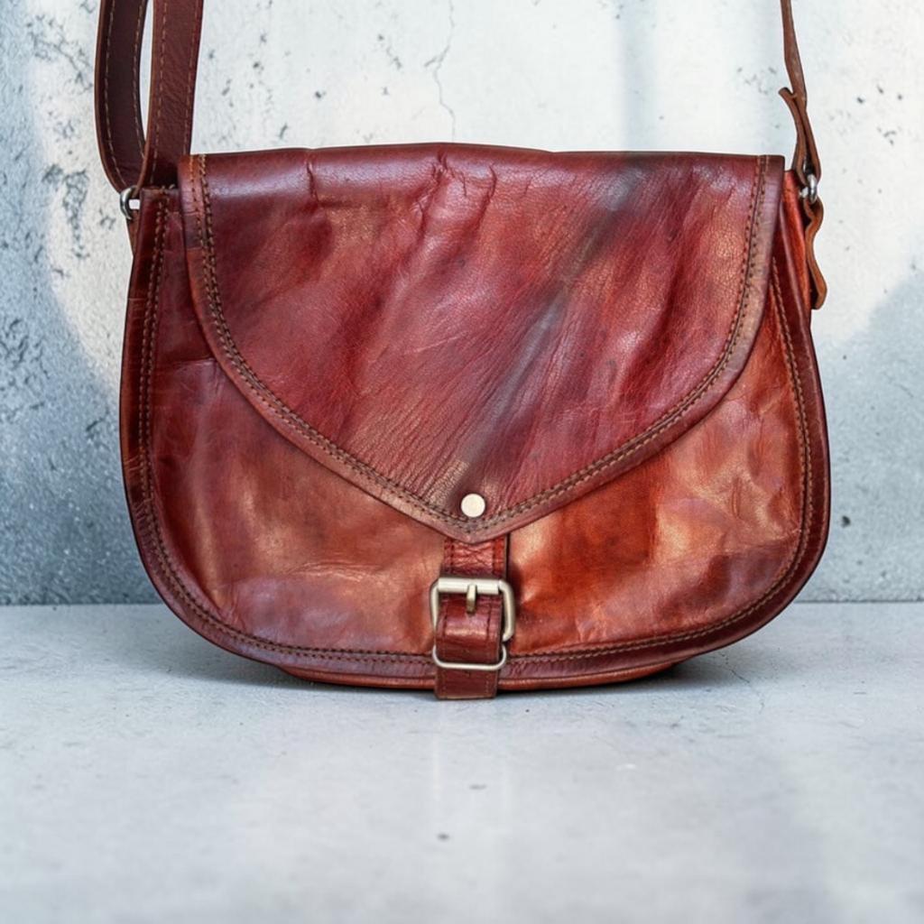 Gusti Leder Tas Universele Maat Rood Bruin Leer Geit, Overige merken, Gebruikt, G, G