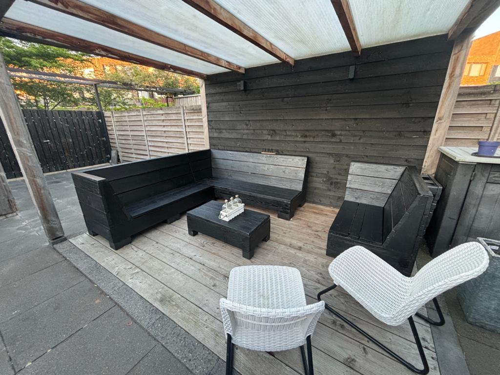 Loungehoekbank, Tuin en Terras, Ophalen, Gebruikt, Meer dan 8 zitplaatsen, Steigerhout