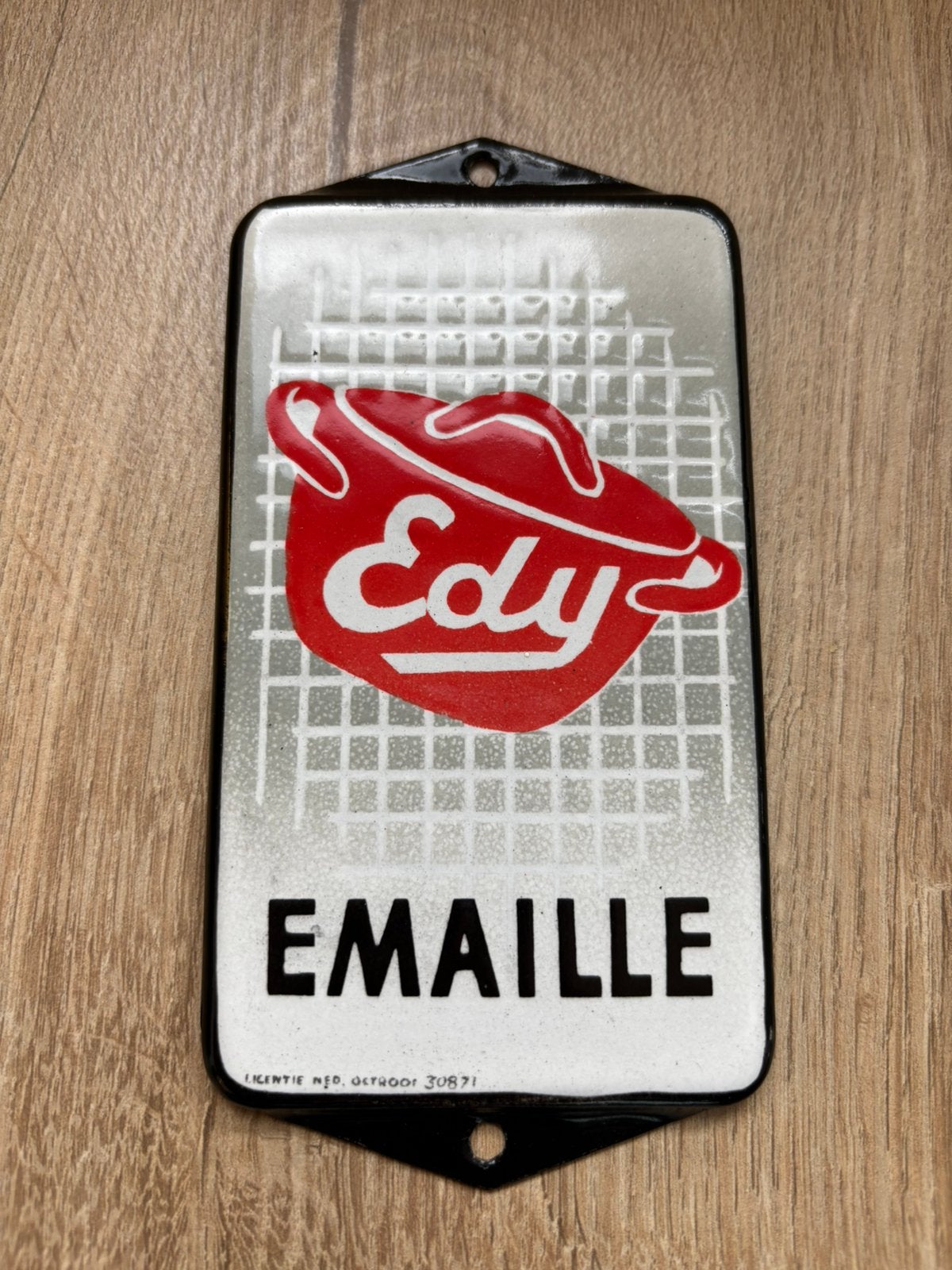 Emaille reclamebord deurpostje Edy emaille -topstaat, Ophalen of Verzenden