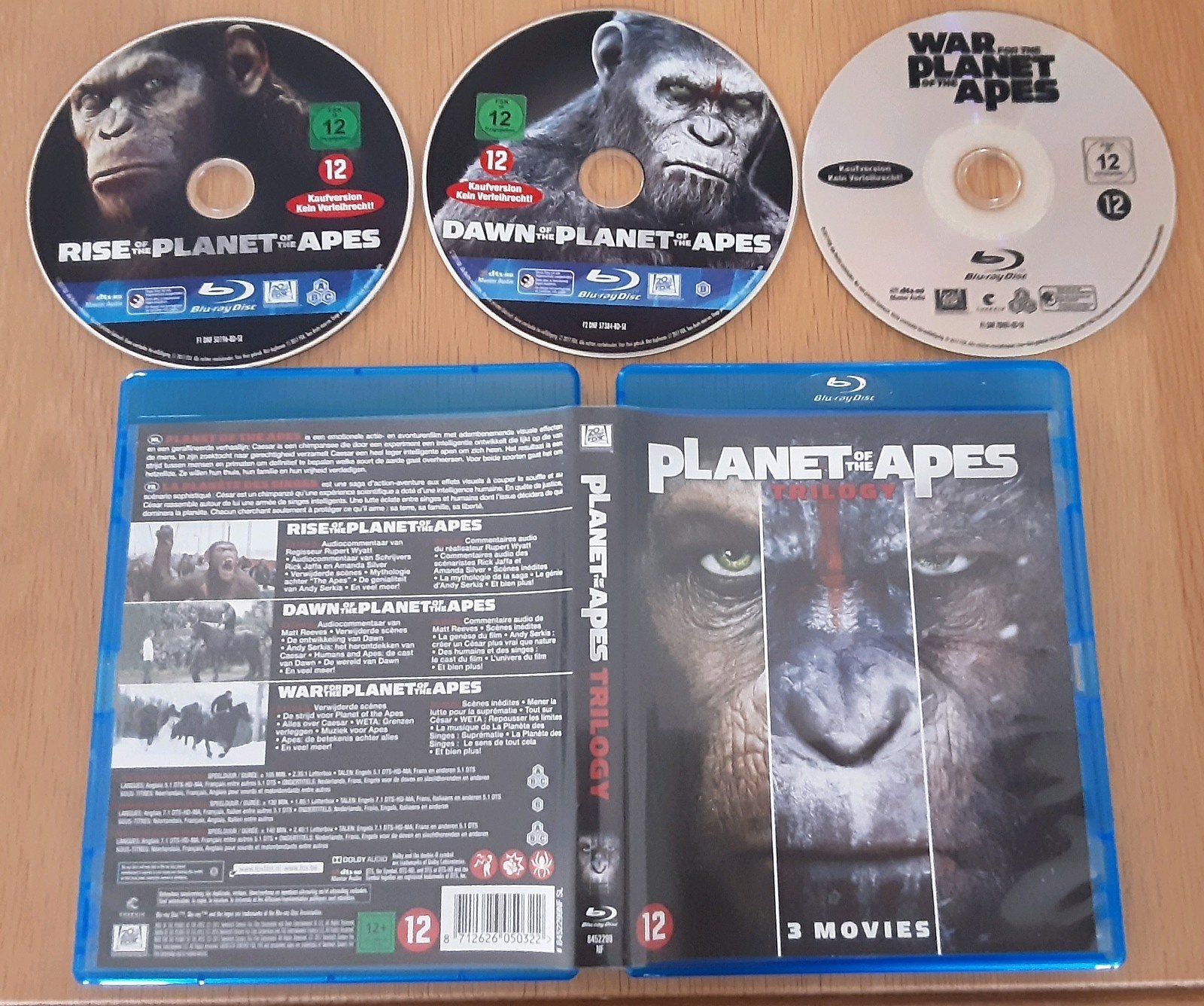 Planet of the Apes Trilogie Blu-ray (3 films), Cd's en Dvd's, Blu-ray, Ophalen of Verzenden, Zo goed als nieuw, Science Fiction en Fantasy