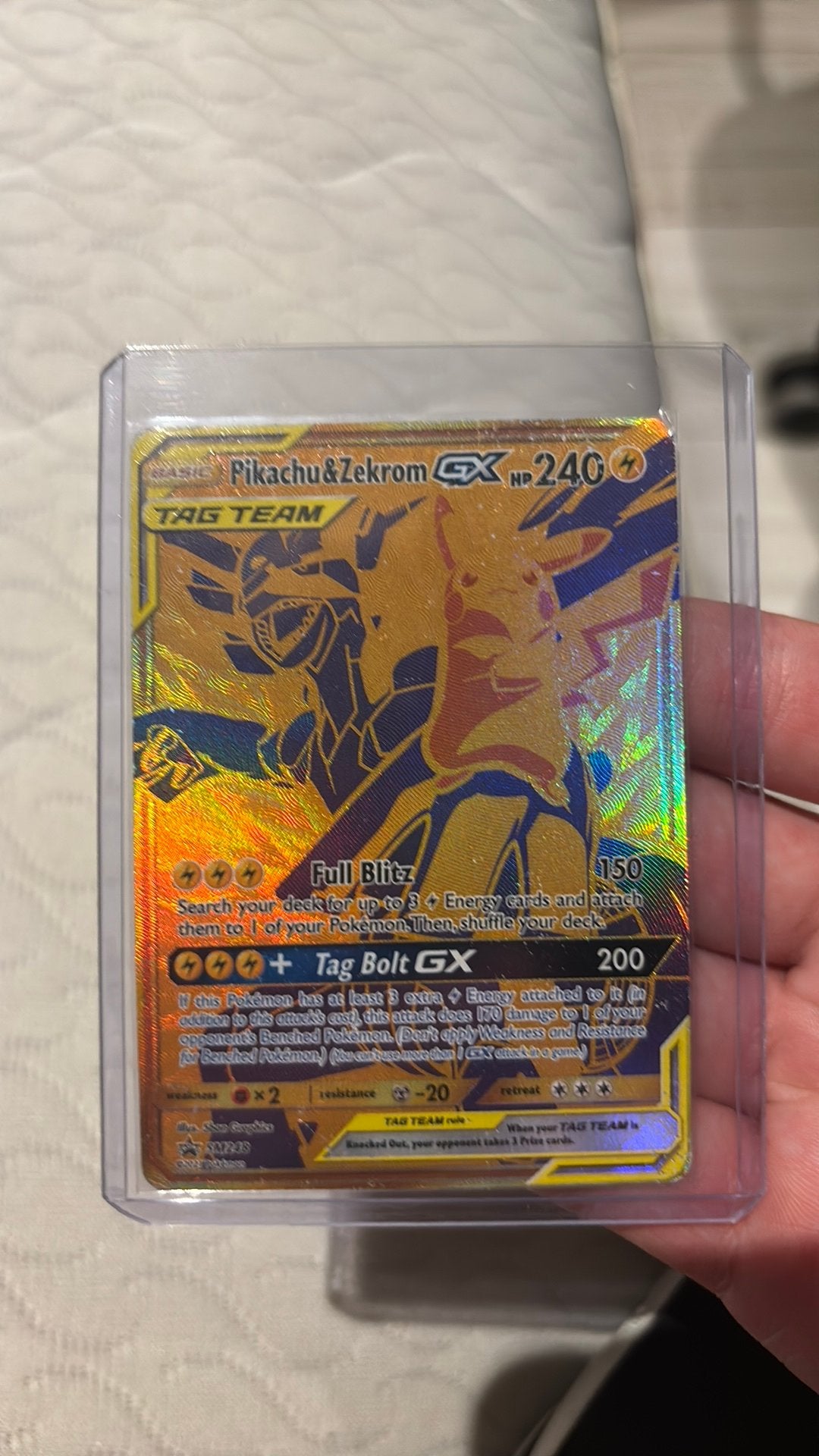 Pikachu & zekrom GX gold, Verzenden, Gebruikt