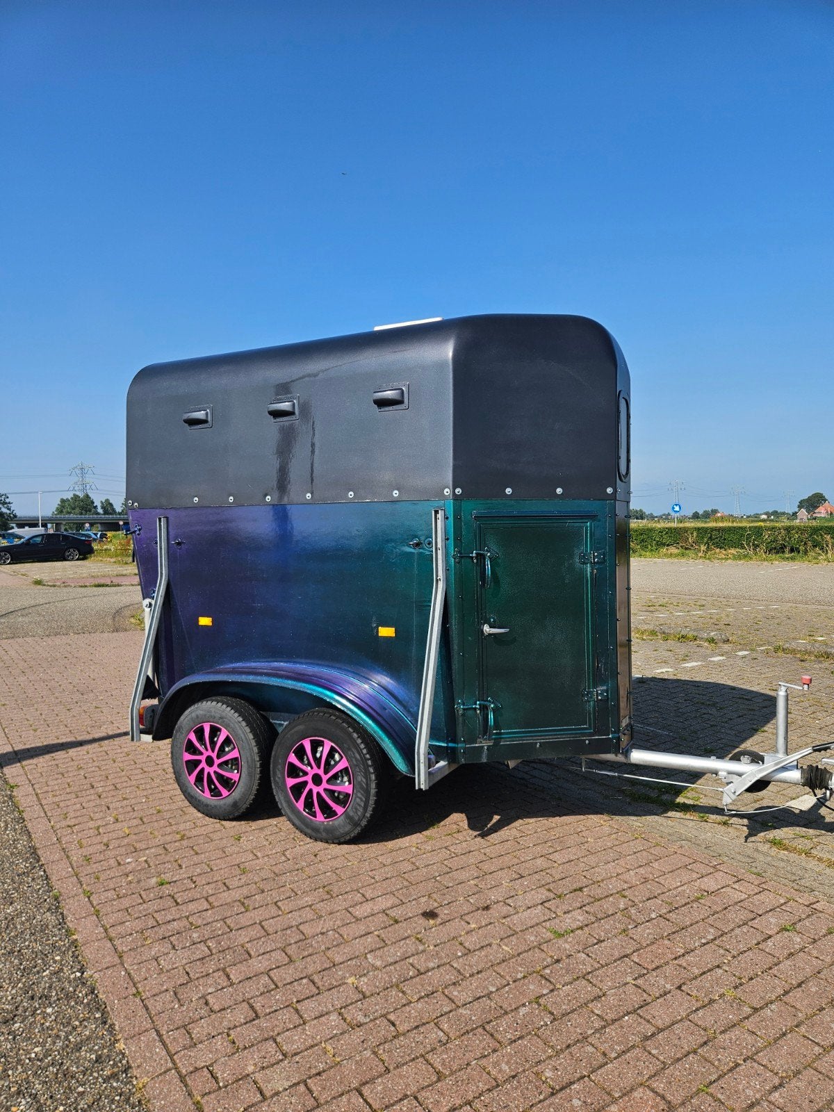 Nette 1.5 paard trailer, Ophalen, Gebruikt, Hout, 1½-paards trailer