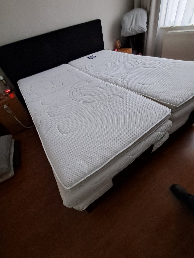 Swiss Sense Boxspring 180x210 Zwart Elektrisch Verstelbaar, Ophalen, Tweepersoons, Zo goed als nieuw, 180 cm