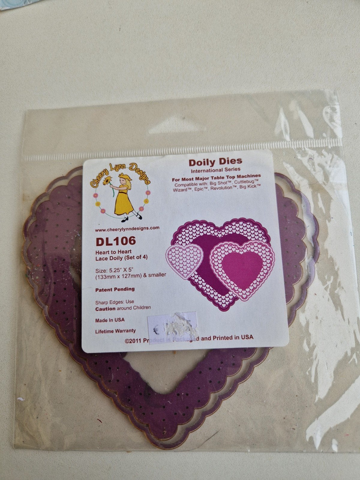 Cheery Lynn Designs Doily Dies Hartjes (Set van 4), Hobby en Vrije tijd, Ophalen of Verzenden