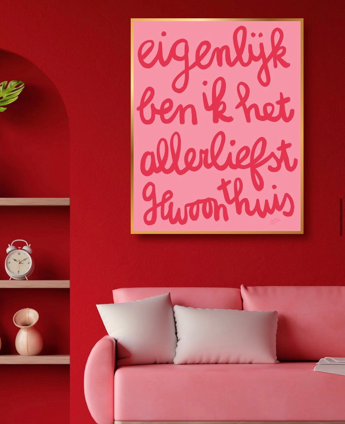 "Eigenlijk ben ik het allerliefst gewoon thuis" poster, Nieuw, Ophalen of Verzenden, Print, 75 – 100