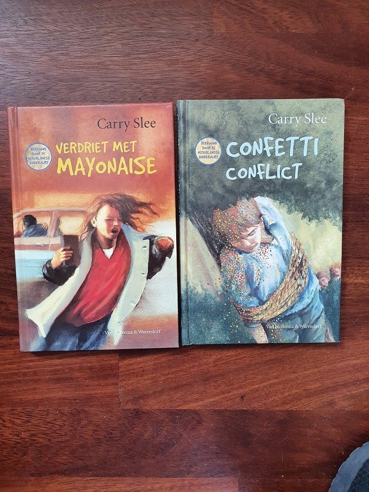 Verdriet met mayonaise en  Confetti conflict  van Carry Slee, Ophalen of Verzenden