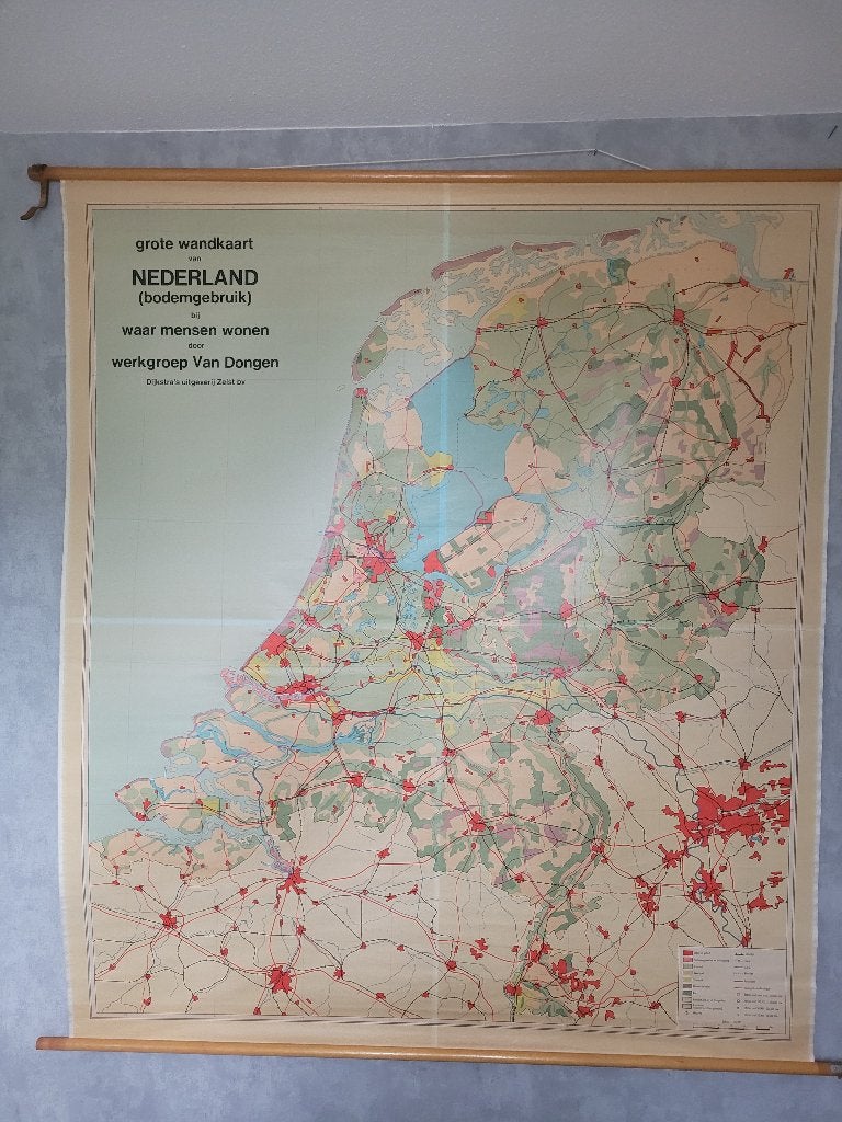 Grote wandkaart Nederland (bodemgebruik) - Dijkstra's, Ophalen, Aardrijkskunde