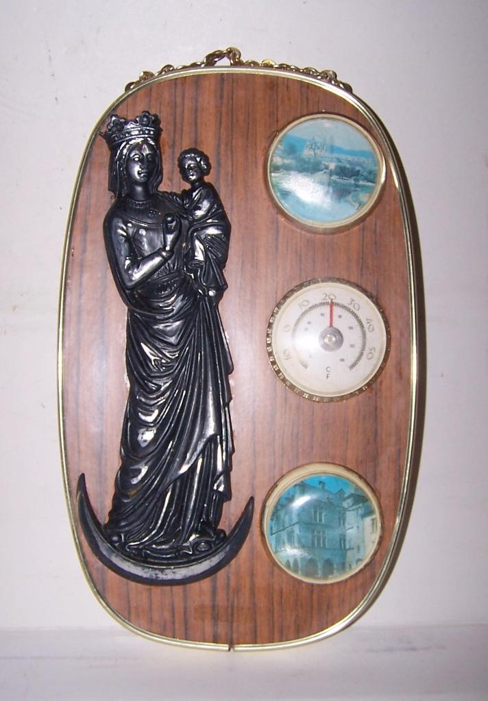 Vintage plaquette Maria met kind met thermometer. Izgs., Ophalen of Verzenden