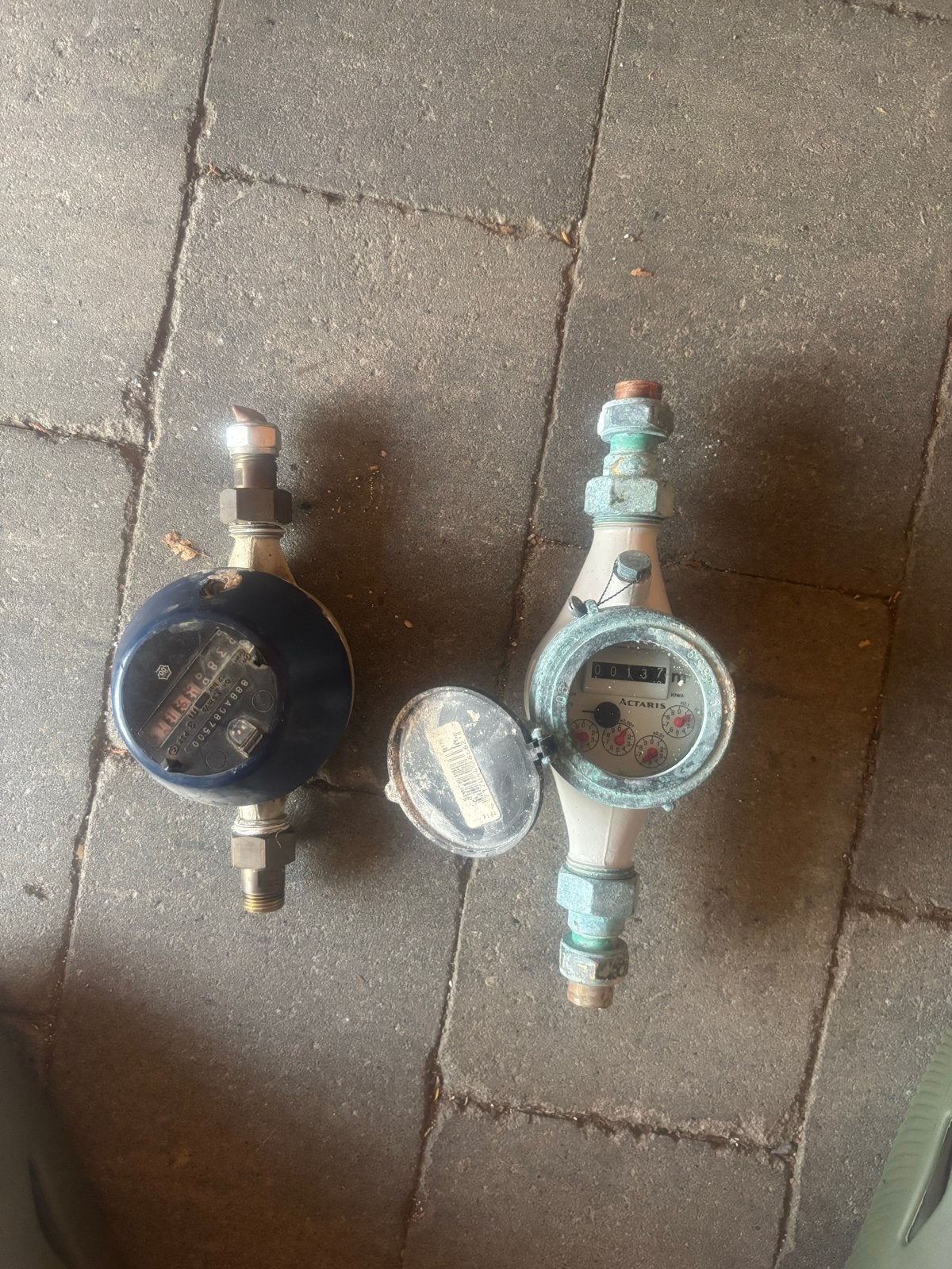 2x Watermeter (1x 15mm, 1x 22mm) - Gebruikt maar werkt, Ophalen of Verzenden, Gebruikt, Overige typen