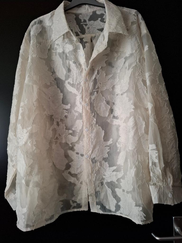 Prachtige blouse in wit of zwart maat 58-60, Kleding | Dames, Verzenden, Zo goed als nieuw, Zwart, Blouse of Tuniek