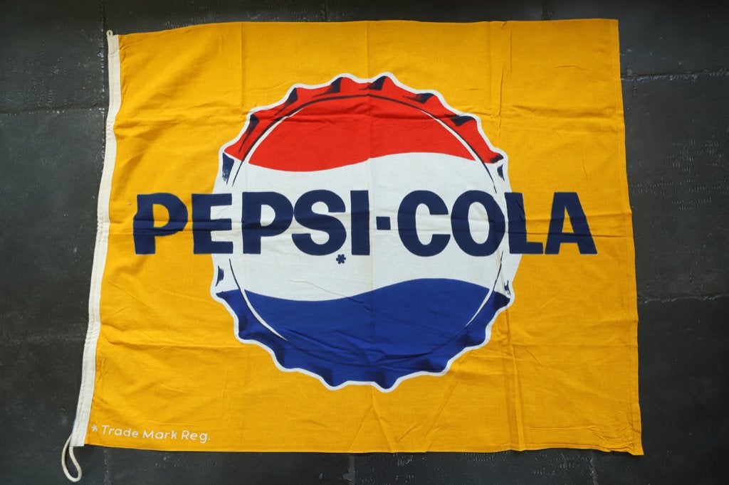 Vintage katoenen reclame vlag Pepsi., Ophalen of Verzenden, Gebruikt
