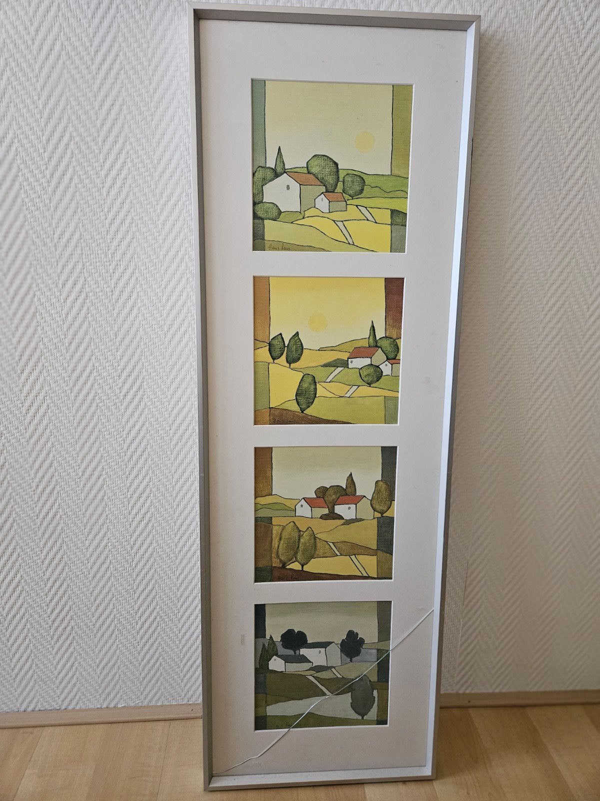 Hans Paus - Vierluik Landschap Schilderij, Ophalen