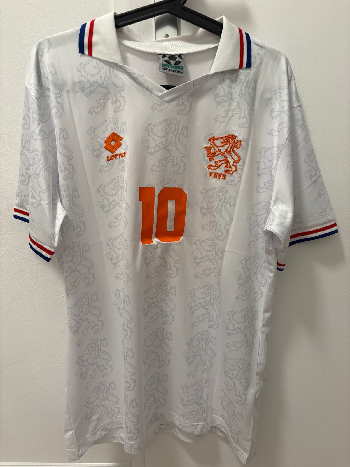 Retro Oranje Bergkamp wk 1994 xl lotto Nederland Cruyff, Wit, Ophalen of Verzenden, Voetbal, Maat 56/58 (XL)