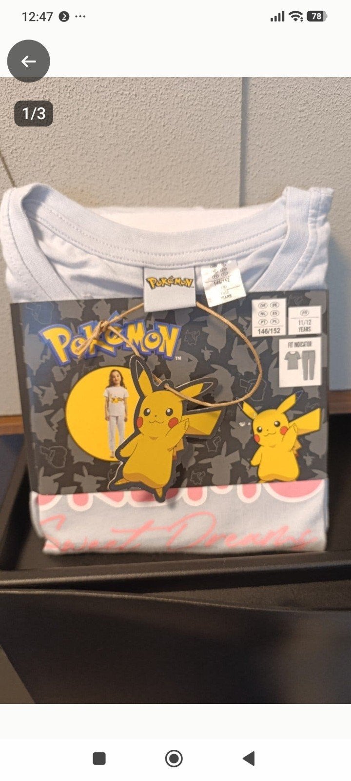Nieuwe Pokémon Pyjama - Pikachu Design (Maat 146/152), Ophalen of Verzenden, Nieuw, Pokémon, Jongen of Meisje