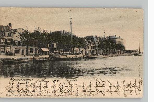 Hellevoetsluis Oosterkade st 1904 uitg S. Goudswaard, Verzenden, Voor 1920, Gelopen, Zuid-Holland
