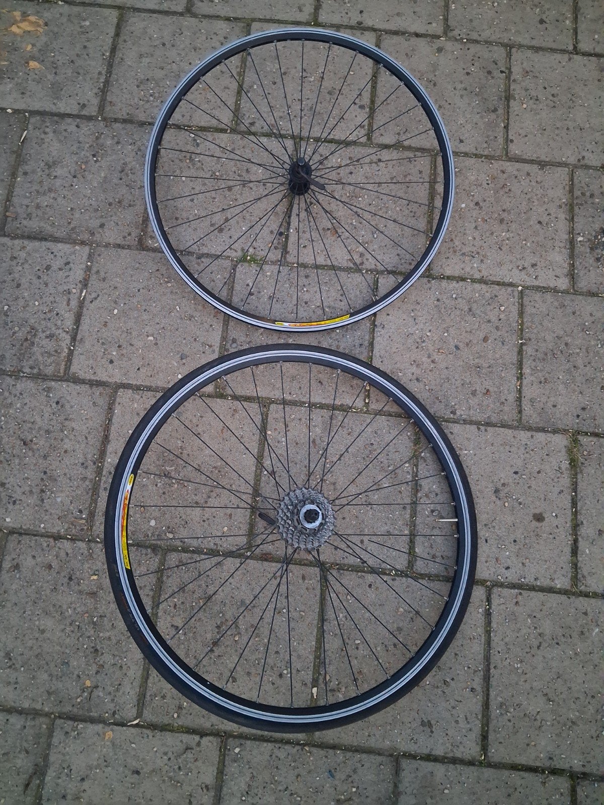 Mavic CXP22 wielset met Shimano naven (achterwiel kapot), Fietsen en Brommers, Ophalen of Verzenden, Gebruikt, Wiel, Mavic