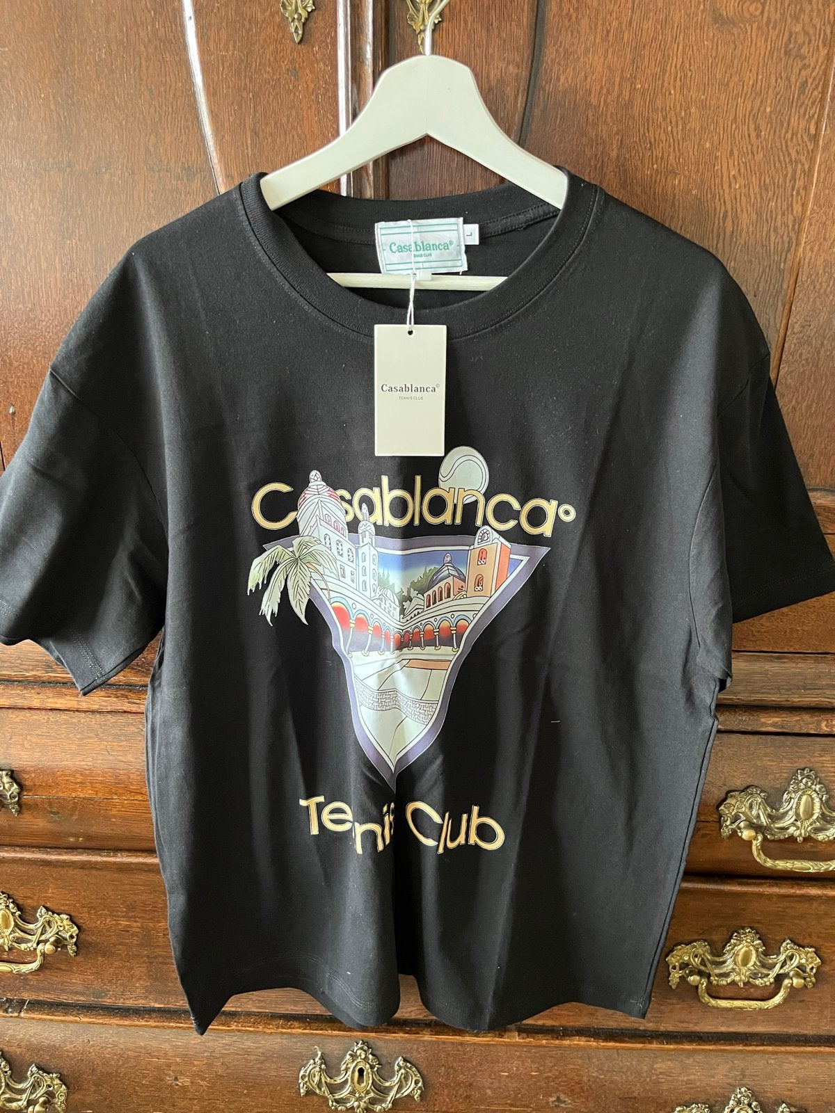 Casablanca Tennis Club T-shirt Zwart Maat L Nieuw, Ophalen of Verzenden, Nieuw, Maat 52/54 (L), Zwart