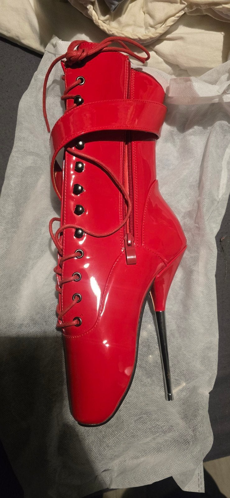 Rode Ballet Schoenen met Hoge Hakken - Maat 37, Ophalen of Verzenden, Zo goed als nieuw, Rood, Schoenen met hoge hakken