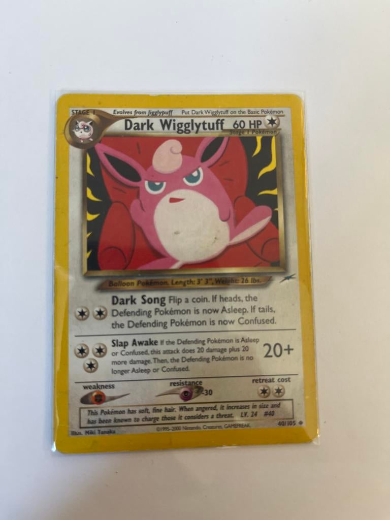 Zeldzaam: Pokémon kaart Dark Wigglytuff 40/105, Ophalen of Verzenden, Zo goed als nieuw, Losse kaart