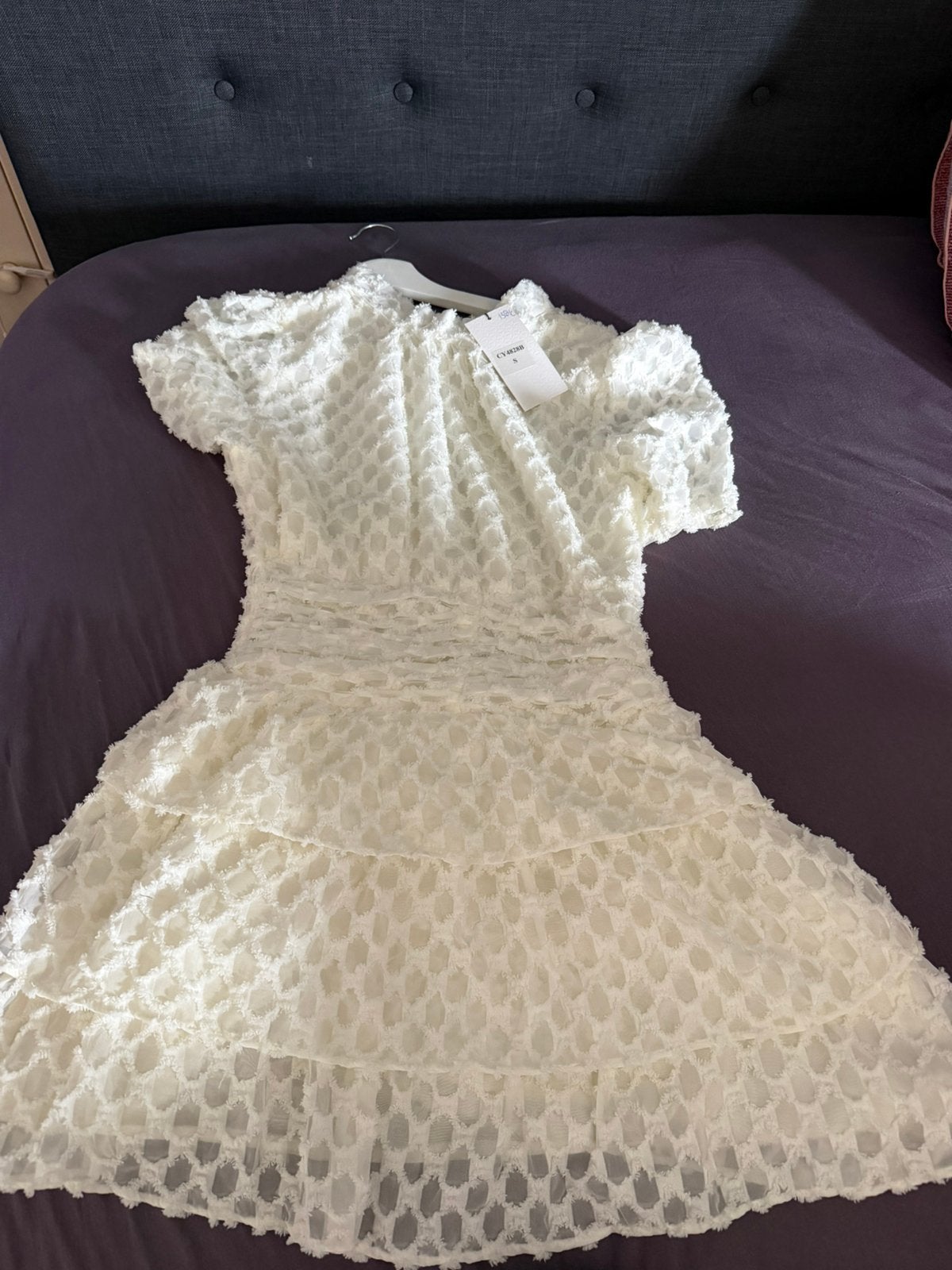 mooie witte jurk flamant rose, Kleding | Dames, Jurken, Wit, Nieuw, Ophalen of Verzenden, Maat 36 (S)