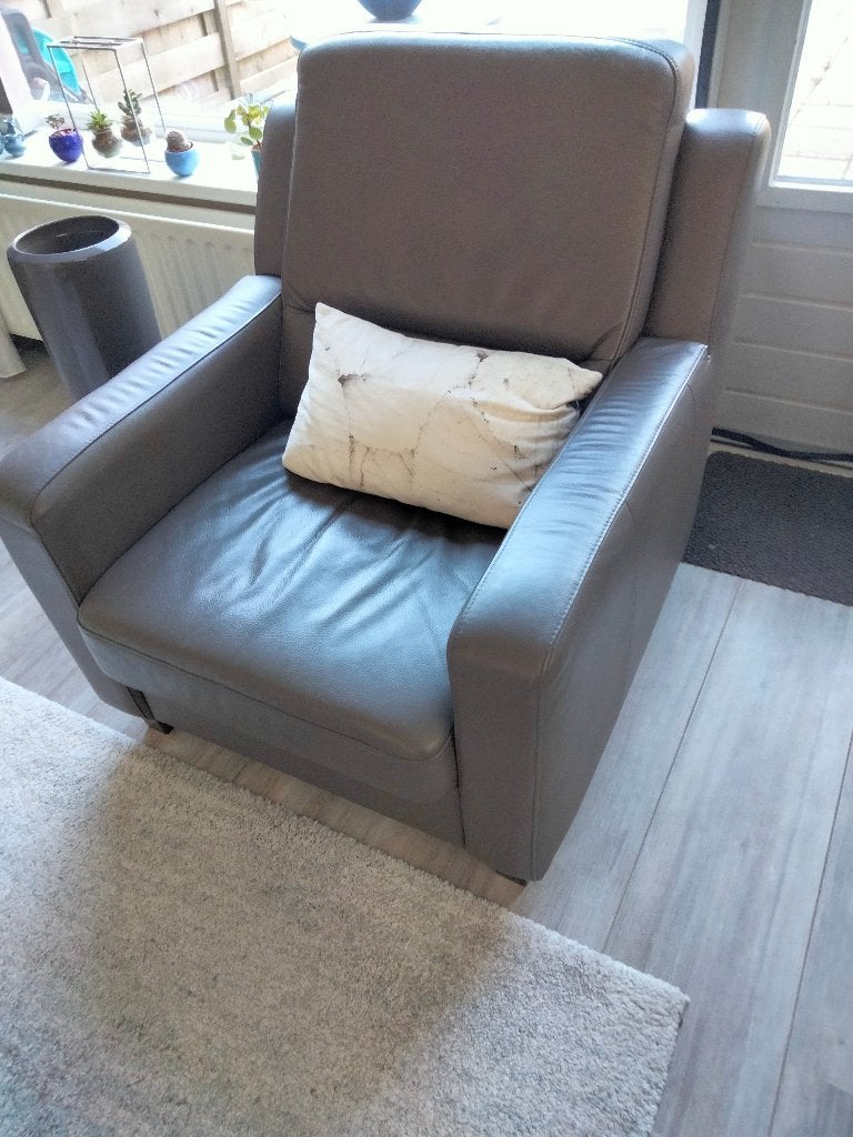 leren fauteuil, Ophalen, Zo goed als nieuw, 75 tot 100 cm, Leer