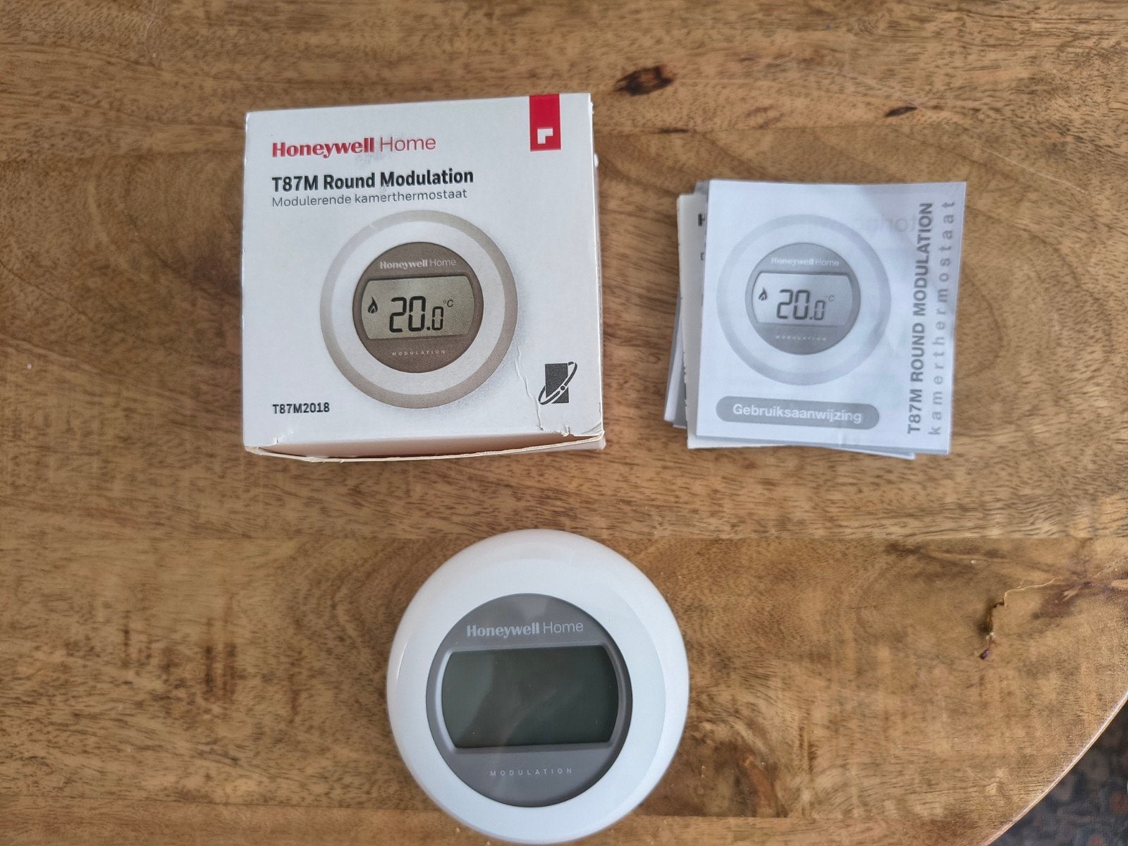 Honeywell Home T87M Round Modulation Kamerthermostaat, Ophalen of Verzenden, Slimme thermostaat, Gebruikt