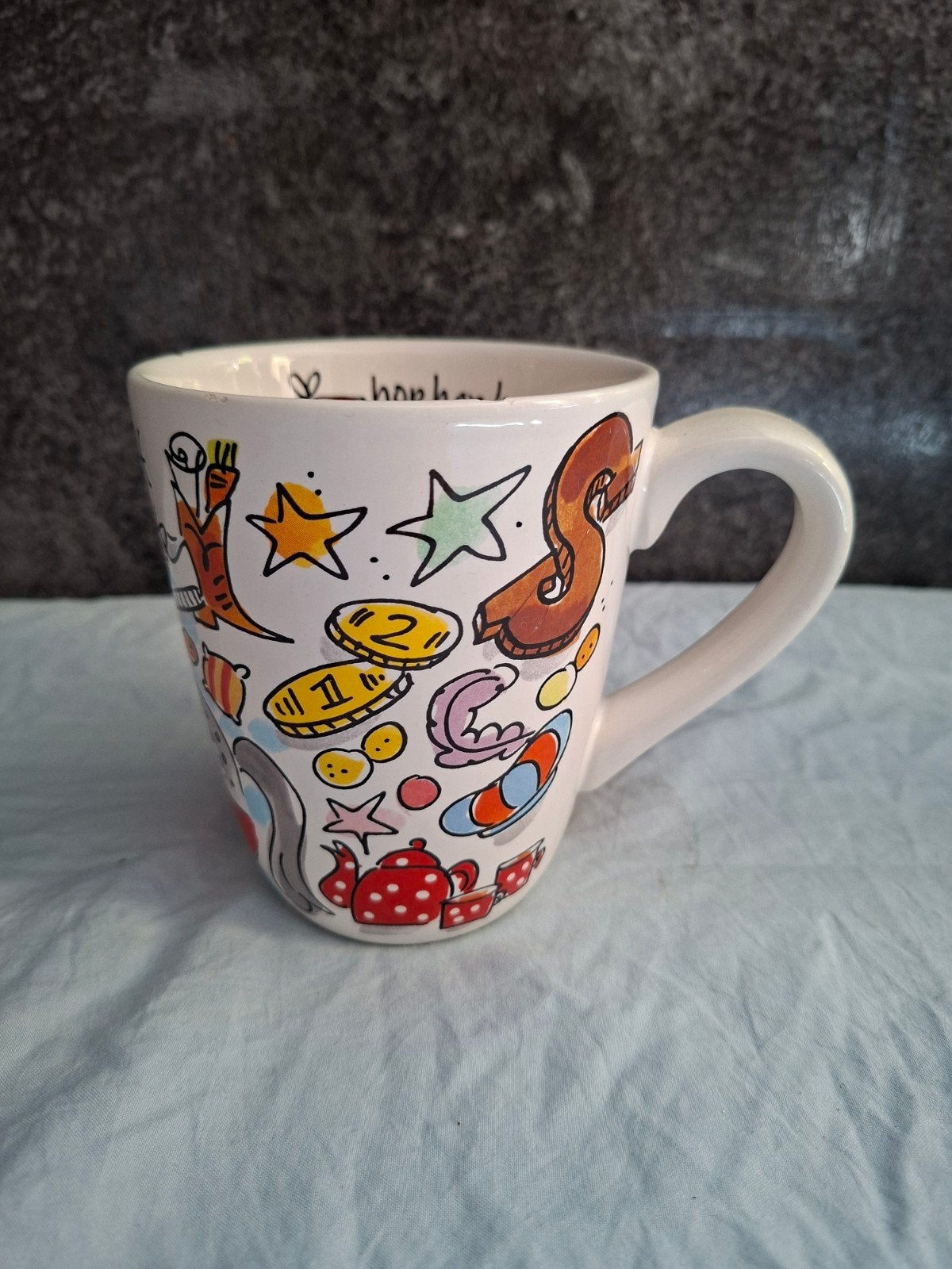 blond Amsterdam sinterklaas mok 0,35L met schade, Ophalen of Verzenden, Gebruikt, Aardewerk, Mok