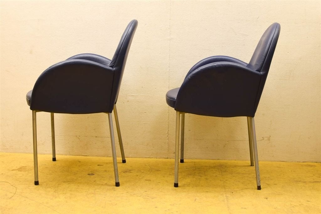 2 stuks stoelen 47814, Ophalen of Verzenden, Gebruikt, Blauw, Vijf, Zes of meer stoelen