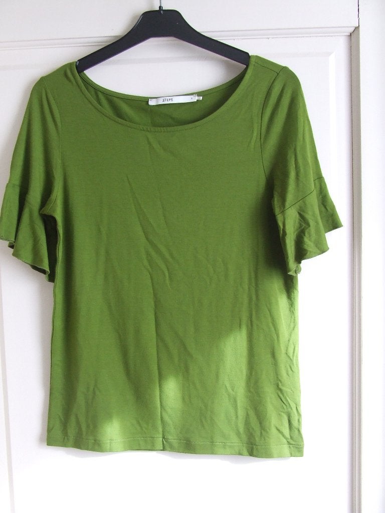 Steps zgan groen t shirt top maat S, Kleding | Dames, Tops, Maat 38/40 (M), Ophalen of Verzenden, Zo goed als nieuw, Korte mouw